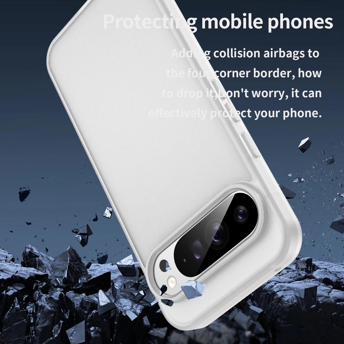 For Google Pixel 9 Pro XL Fanying Series PC Hybrid TPU Translucent Frosted Phone Case - Matte White - EDA009919203J