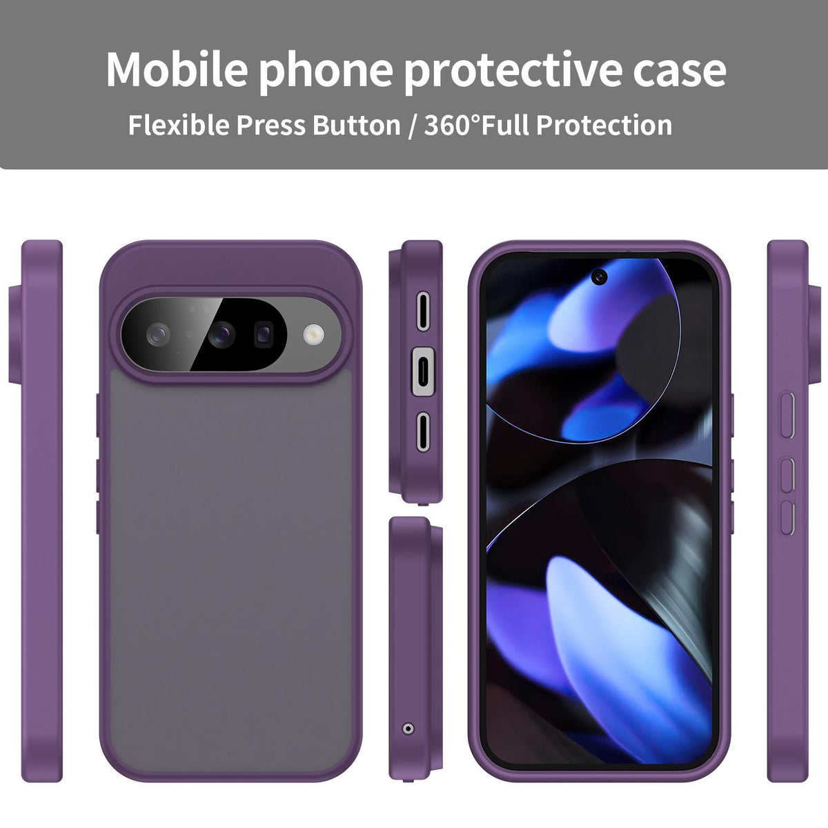 For Google Pixel 10 Fanying Series PC Hybrid TPU Translucent Frosted Phone Case - Crystal Purple - EDA009919204B