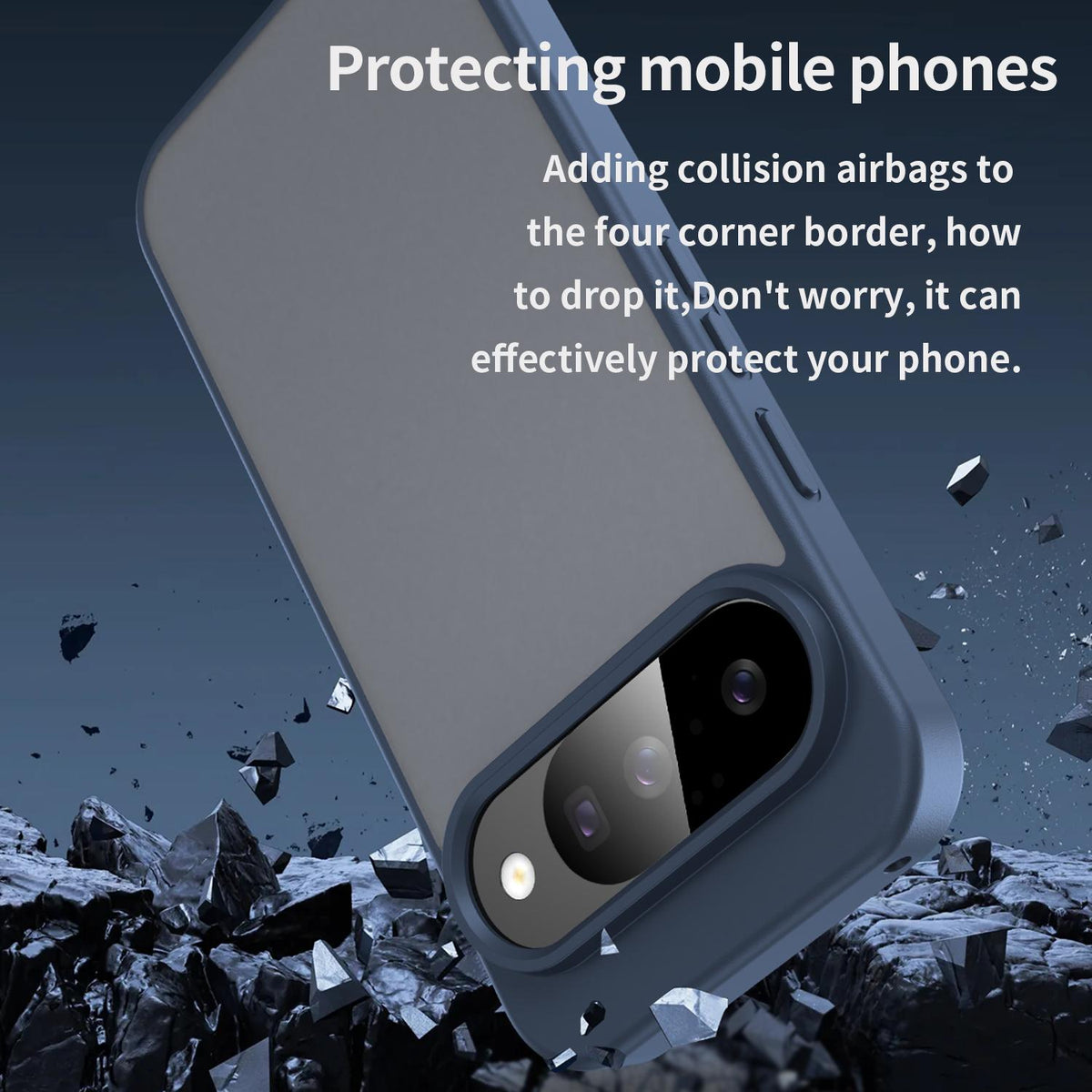 For Google Pixel 10 Fanying Series PC Hybrid TPU Translucent Frosted Phone Case - Cyan Blue - EDA009919204C