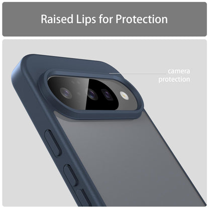 For Google Pixel 10 Fanying Series PC Hybrid TPU Translucent Frosted Phone Case - Cyan Blue - EDA009919204C