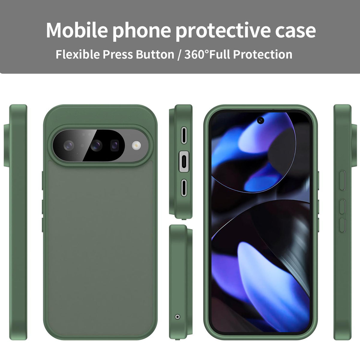 For Google Pixel 10 Fanying Series PC Hybrid TPU Translucent Frosted Phone Case - Olive Green - EDA009919204D