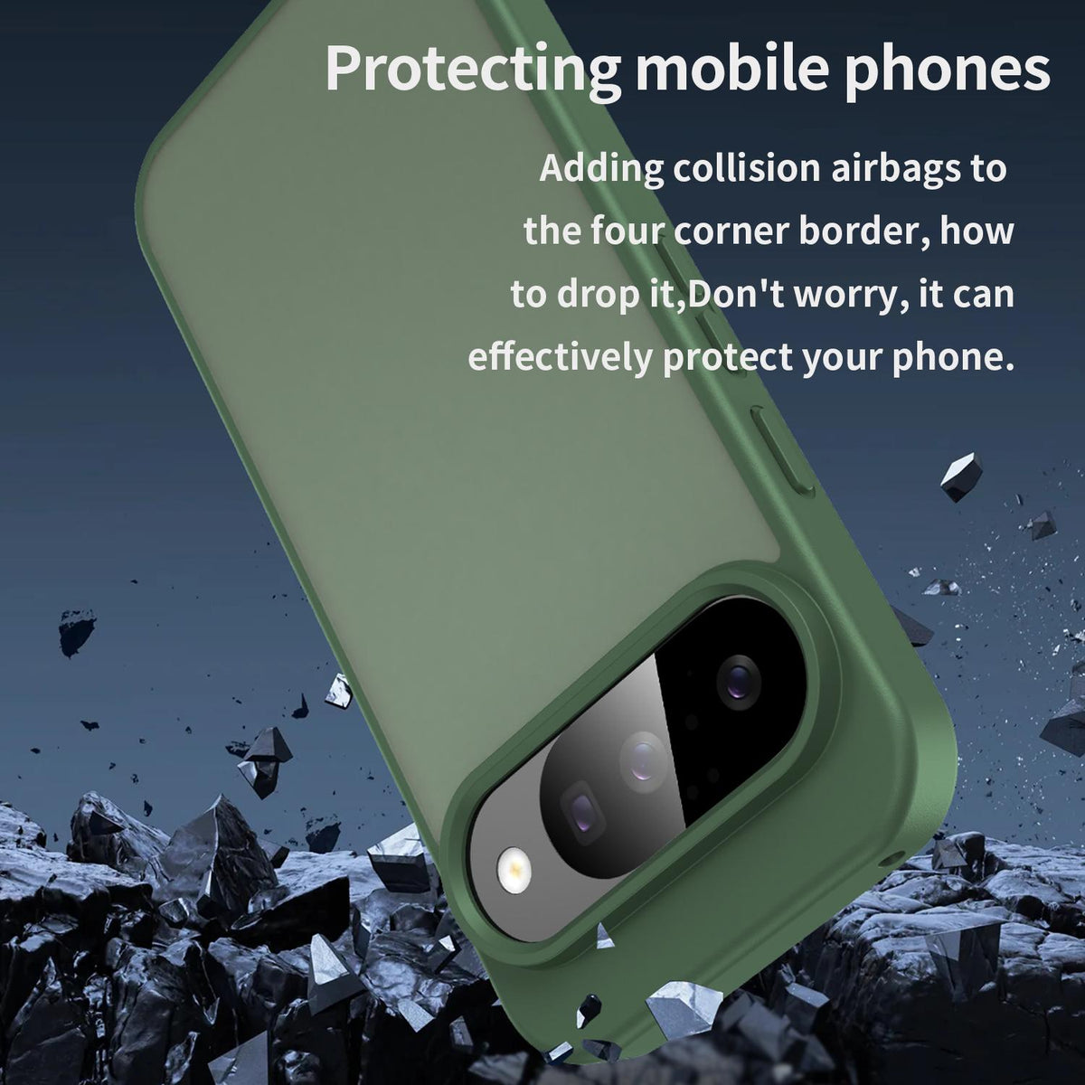 For Google Pixel 10 Fanying Series PC Hybrid TPU Translucent Frosted Phone Case - Olive Green - EDA009919204D