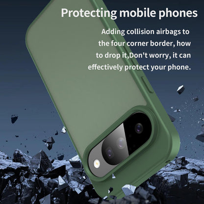 For Google Pixel 10 Fanying Series PC Hybrid TPU Translucent Frosted Phone Case - Olive Green - EDA009919204D