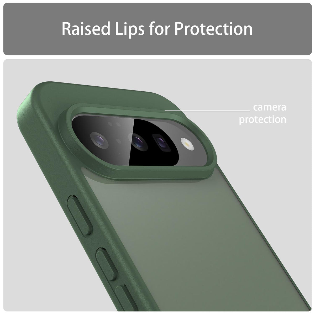 For Google Pixel 10 Fanying Series PC Hybrid TPU Translucent Frosted Phone Case - Olive Green - EDA009919204D