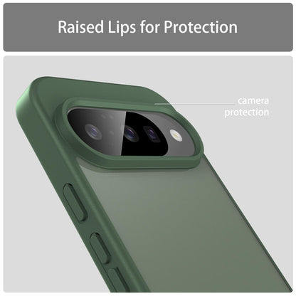 For Google Pixel 10 Fanying Series PC Hybrid TPU Translucent Frosted Phone Case - Olive Green - EDA009919204D