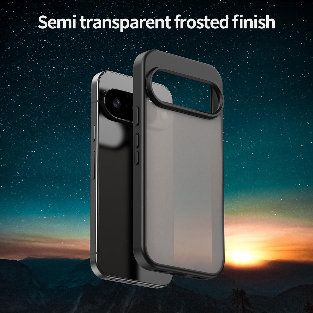 For Google Pixel 10 Pro Fanying Series PC Hybrid TPU Translucent Frosted Phone Case - Translucent Black - EDA009919205A