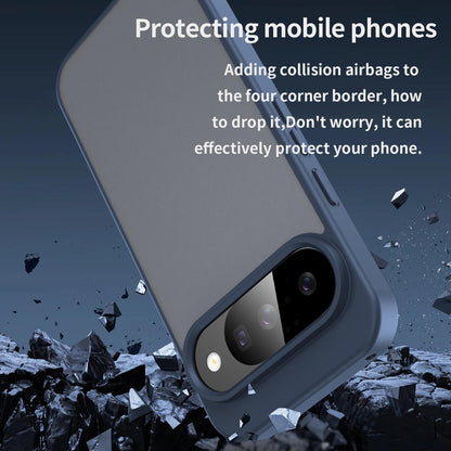 For Google Pixel 10 Pro Fanying Series PC Hybrid TPU Translucent Frosted Phone Case - Cyan Blue - EDA009919205C