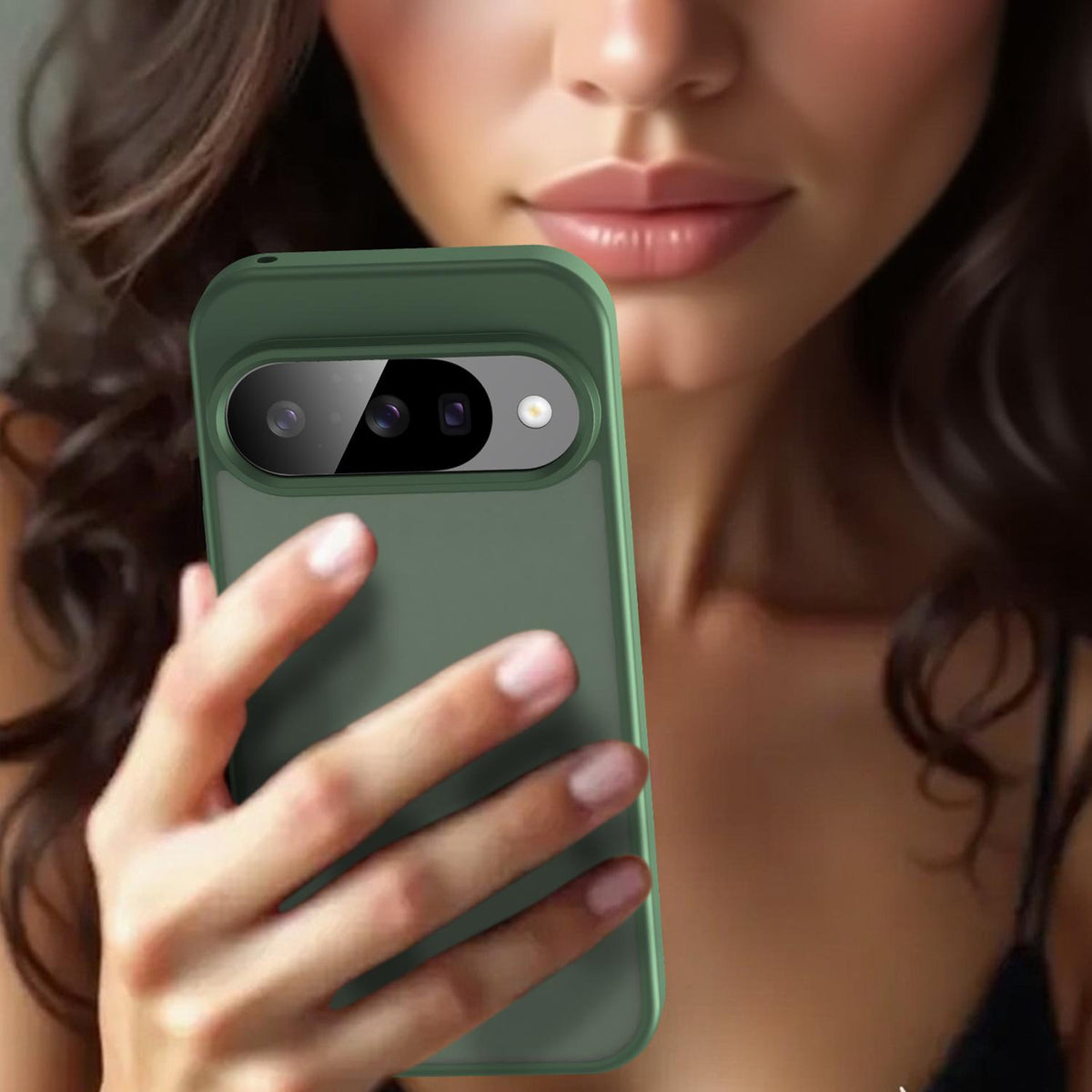 For Google Pixel 10 Pro Fanying Series PC Hybrid TPU Translucent Frosted Phone Case - Olive Green - EDA009919205D
