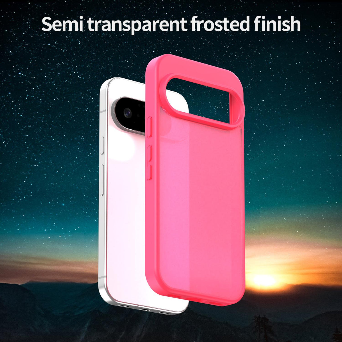For Google Pixel 10 Pro Fanying Series PC Hybrid TPU Translucent Frosted Phone Case - Rose Red - EDA009919205E