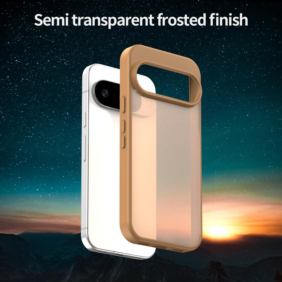 For Google Pixel 10 Pro Fanying Series PC Hybrid TPU Translucent Frosted Phone Case - Desert Gold - EDA009919205G