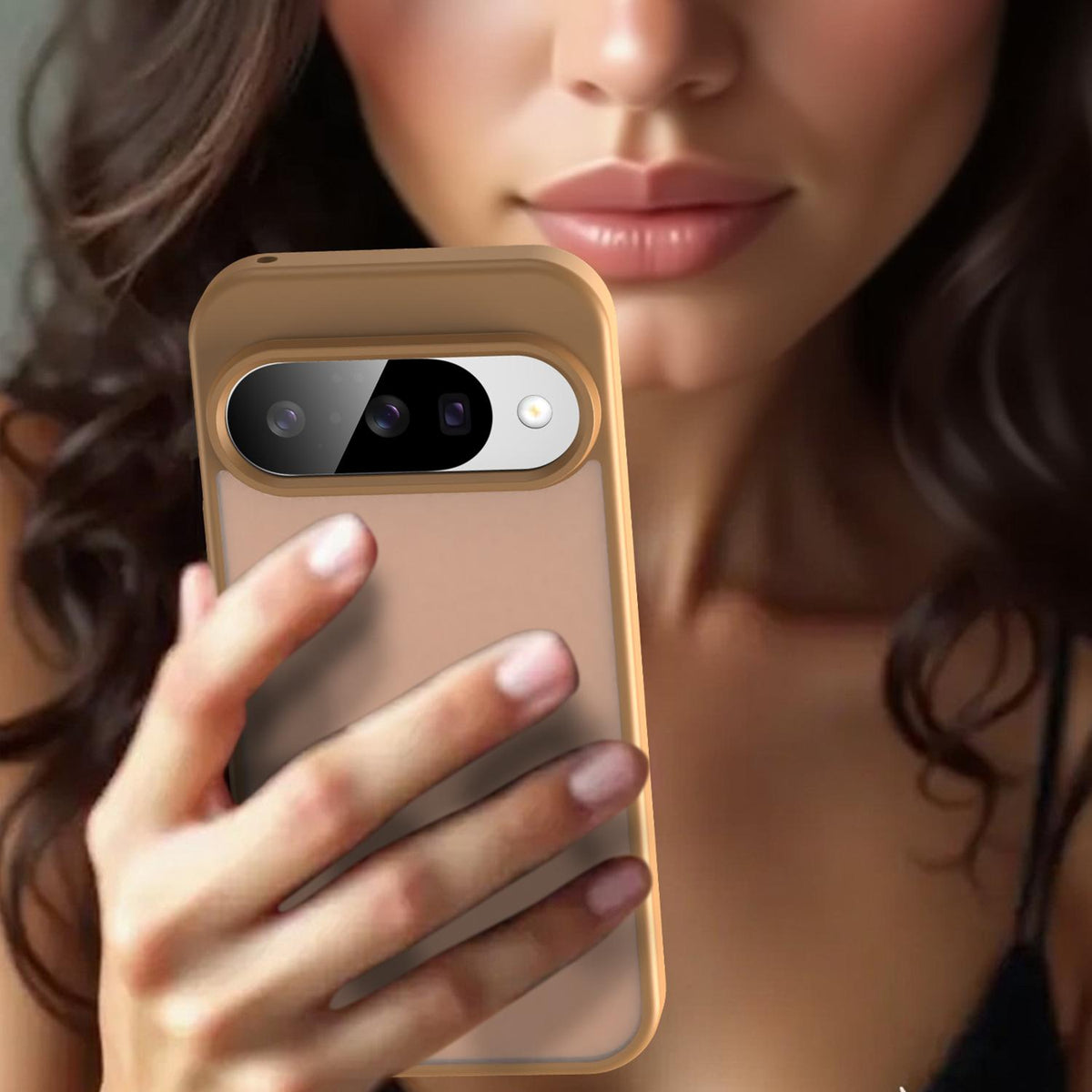 For Google Pixel 10 Pro Fanying Series PC Hybrid TPU Translucent Frosted Phone Case - Desert Gold - EDA009919205G