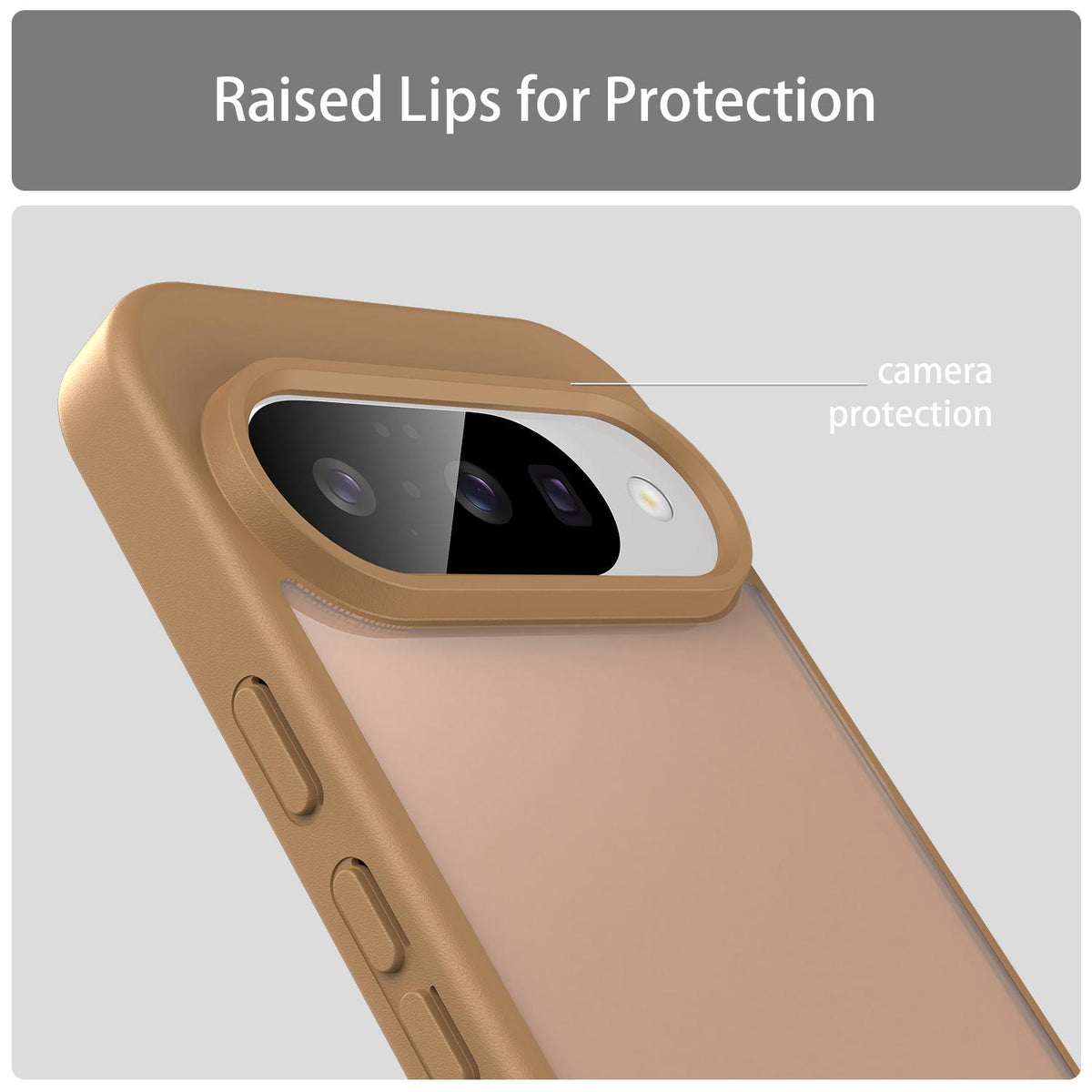 For Google Pixel 10 Pro Fanying Series PC Hybrid TPU Translucent Frosted Phone Case - Desert Gold - EDA009919205G