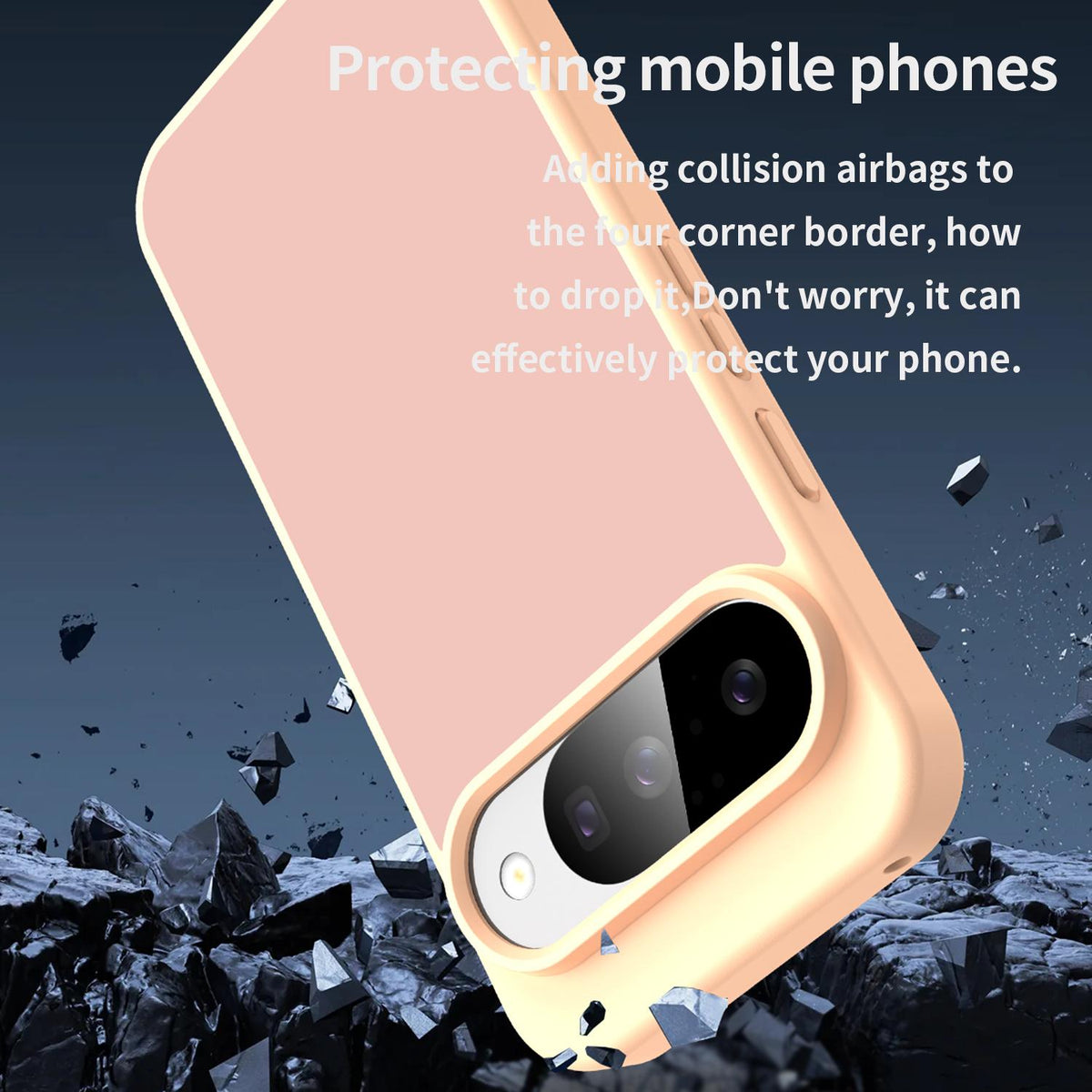 For Google Pixel 10 Pro Fanying Series PC Hybrid TPU Translucent Frosted Phone Case - Rouge Powder - EDA009919205I