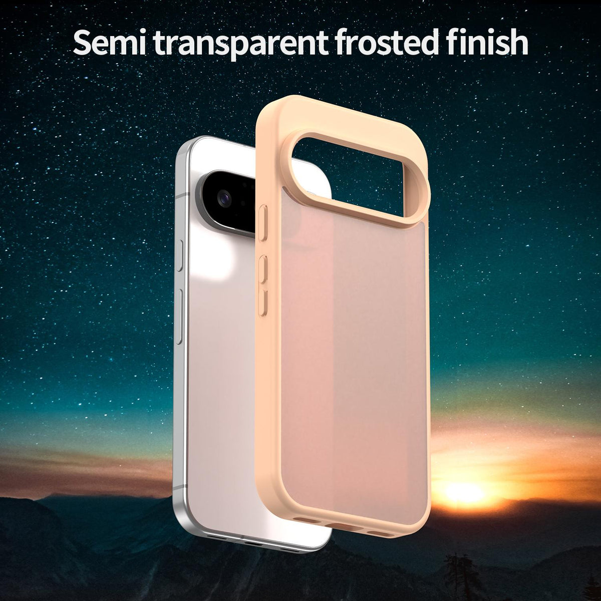 For Google Pixel 10 Pro Fanying Series PC Hybrid TPU Translucent Frosted Phone Case - Rouge Powder - EDA009919205I