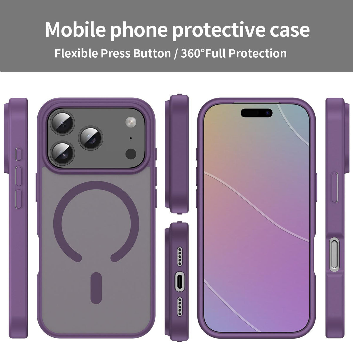 For iPhone 18 Pro Fanying Series PC Hybrid TPU Translucent Frosted MagSafe Phone Case - Crystal Purple - EDA009920502B