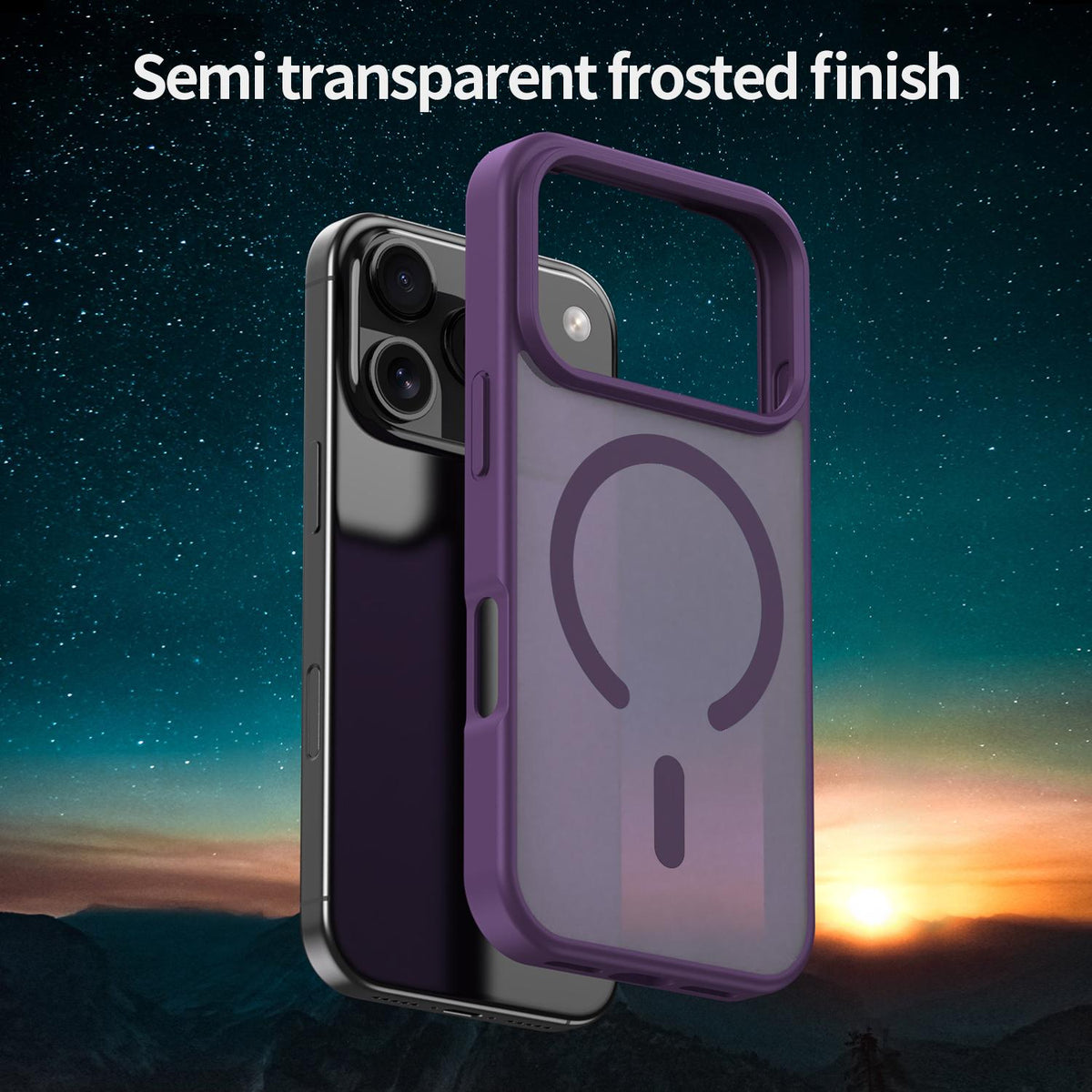 For iPhone 18 Pro Fanying Series PC Hybrid TPU Translucent Frosted MagSafe Phone Case - Crystal Purple - EDA009920502B
