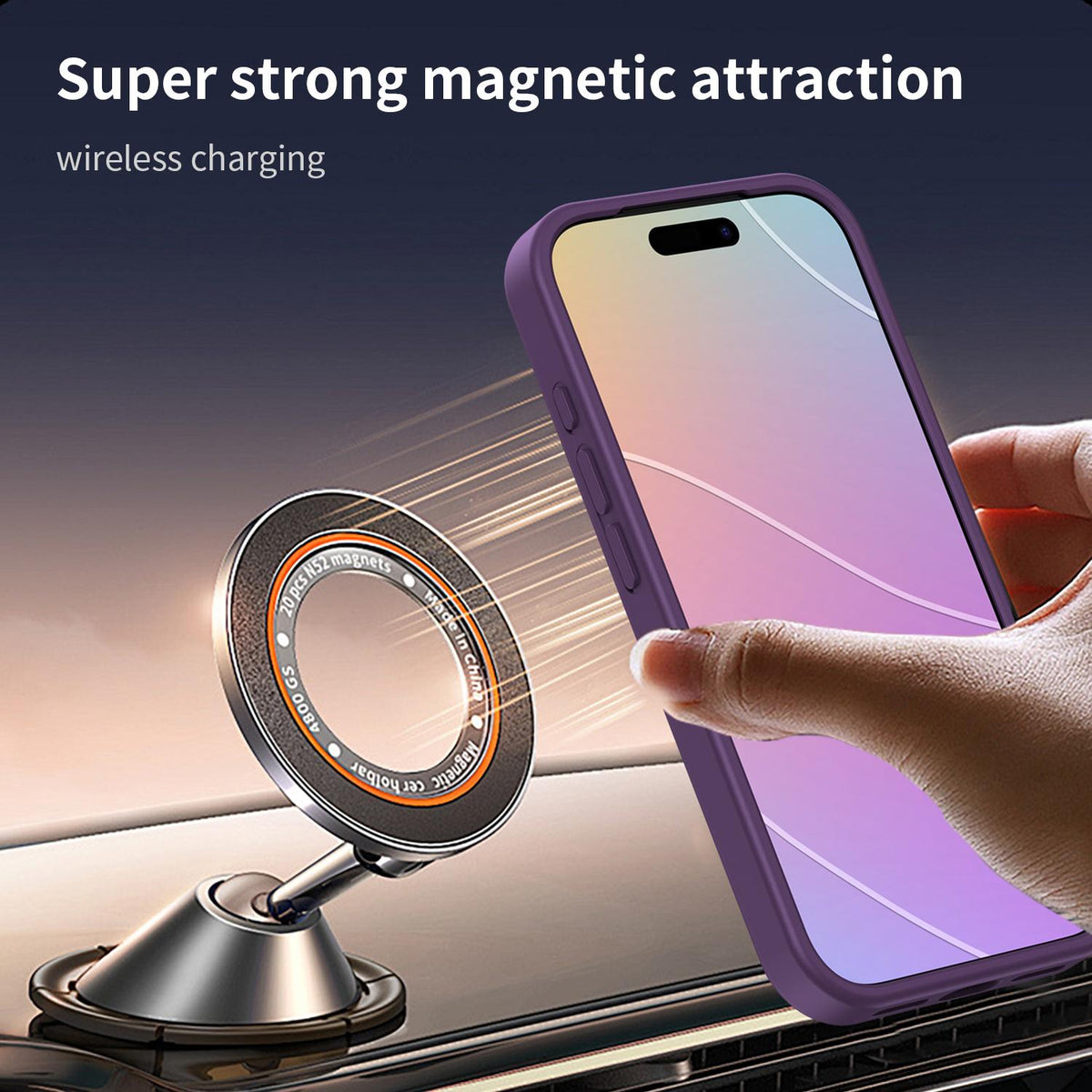 For iPhone 18 Pro Fanying Series PC Hybrid TPU Translucent Frosted MagSafe Phone Case - Crystal Purple - EDA009920502B