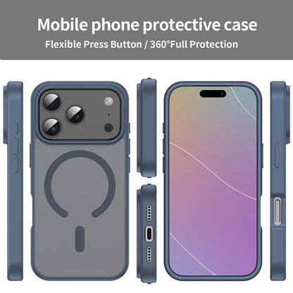 For iPhone 18 Pro Fanying Series PC Hybrid TPU Translucent Frosted MagSafe Phone Case - Cyan Blue - EDA009920502C