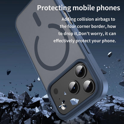 For iPhone 18 Pro Fanying Series PC Hybrid TPU Translucent Frosted MagSafe Phone Case - Cyan Blue - EDA009920502C