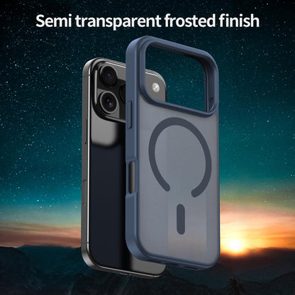 For iPhone 18 Pro Fanying Series PC Hybrid TPU Translucent Frosted MagSafe Phone Case - Cyan Blue - EDA009920502C