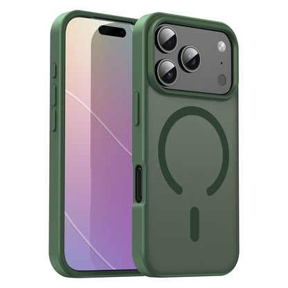 For iPhone 18 Pro Fanying Series PC Hybrid TPU Translucent Frosted MagSafe Phone Case - Olive Green - EDA009920502D