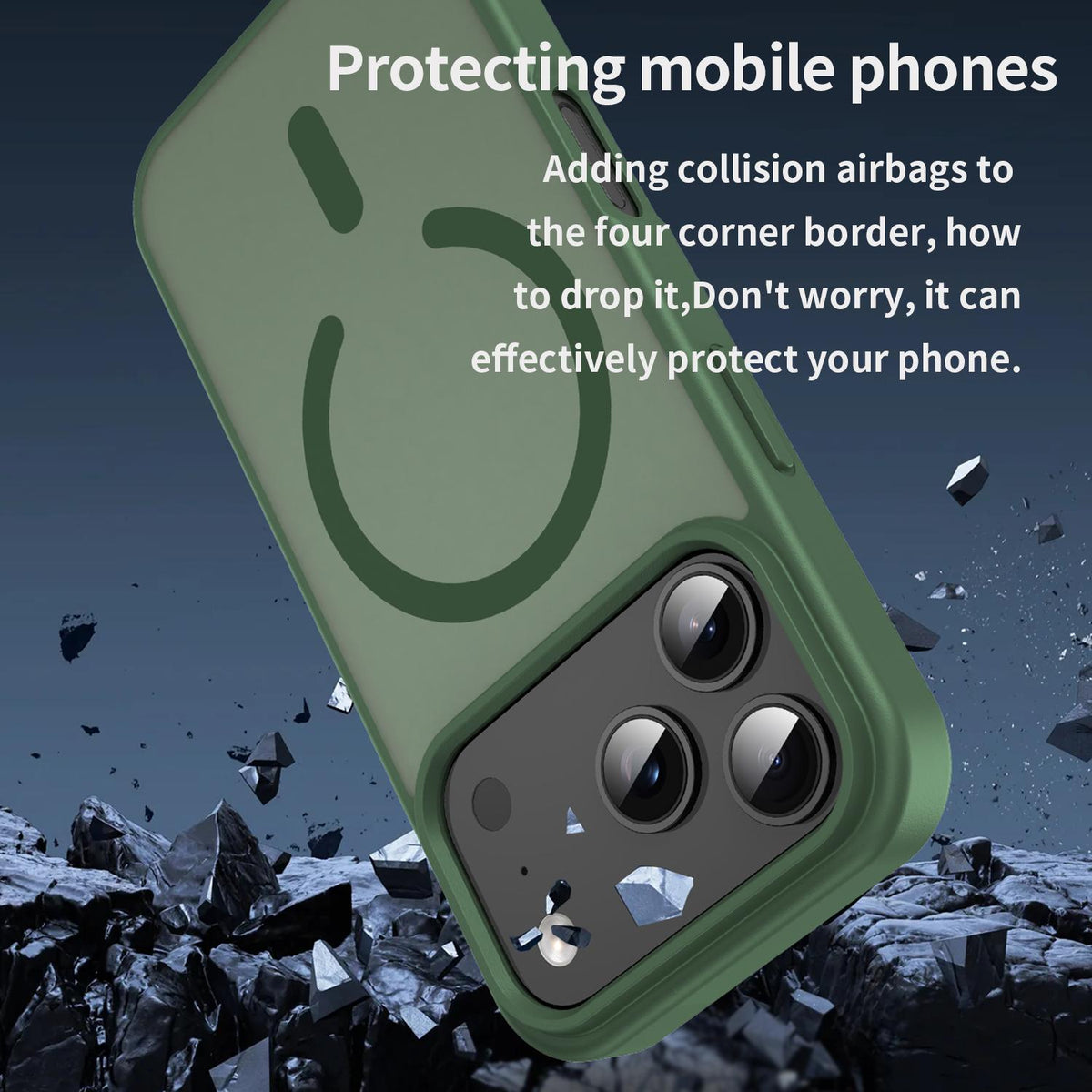 For iPhone 18 Pro Fanying Series PC Hybrid TPU Translucent Frosted MagSafe Phone Case - Olive Green - EDA009920502D
