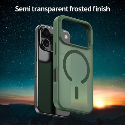 For iPhone 18 Pro Fanying Series PC Hybrid TPU Translucent Frosted MagSafe Phone Case - Olive Green - EDA009920502D