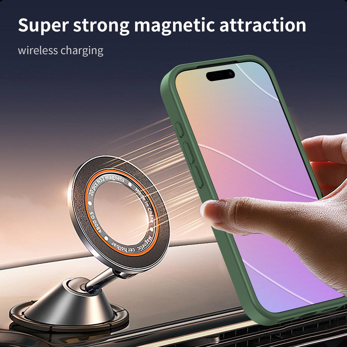 For iPhone 18 Pro Fanying Series PC Hybrid TPU Translucent Frosted MagSafe Phone Case - Olive Green - EDA009920502D