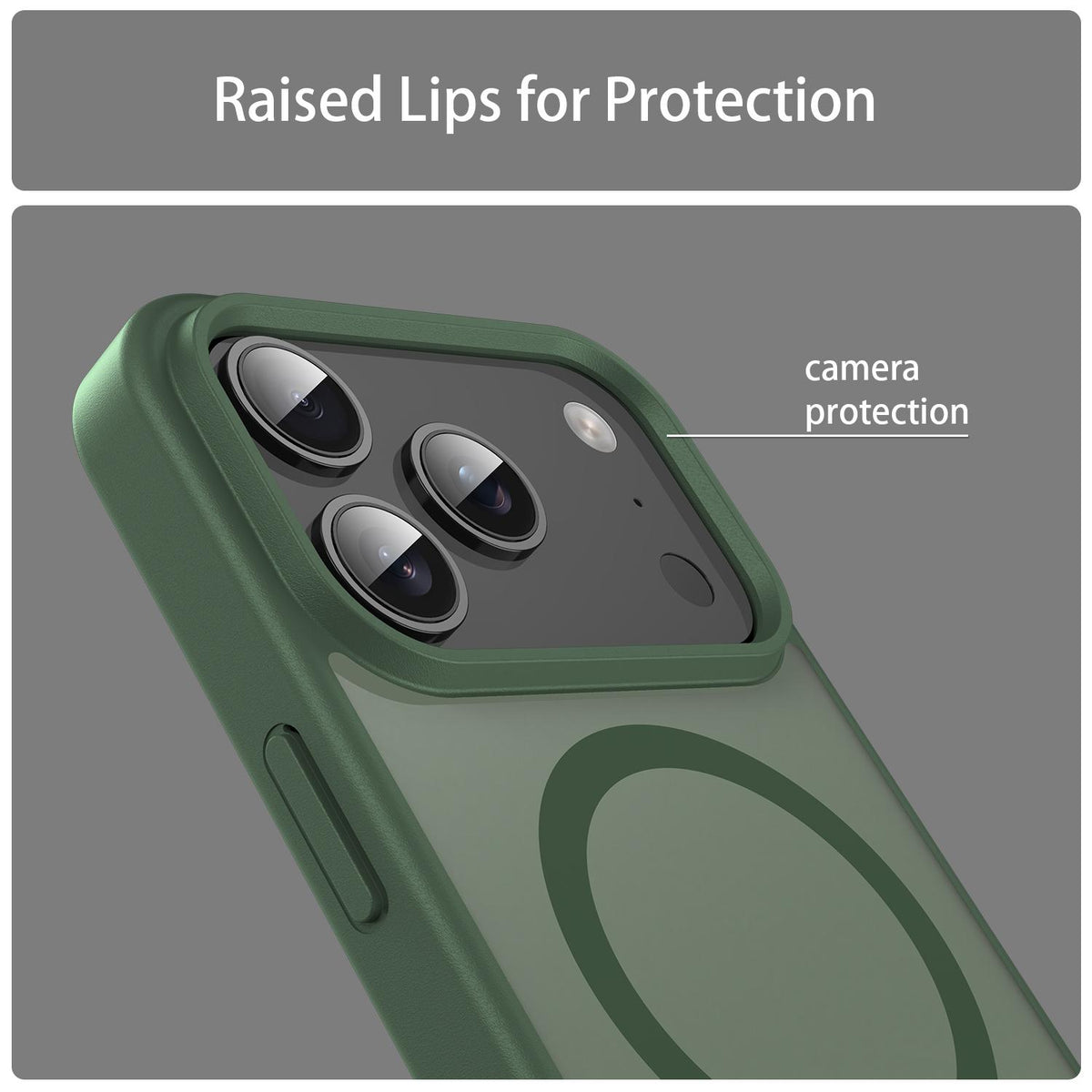 For iPhone 18 Pro Fanying Series PC Hybrid TPU Translucent Frosted MagSafe Phone Case - Olive Green - EDA009920502D