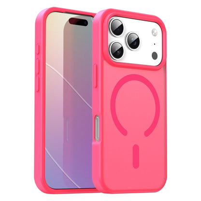 For iPhone 18 Pro Fanying Series PC Hybrid TPU Translucent Frosted MagSafe Phone Case - Rose Red - EDA009920502E