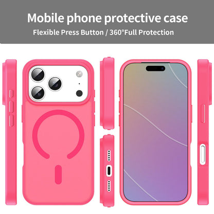 For iPhone 18 Pro Fanying Series PC Hybrid TPU Translucent Frosted MagSafe Phone Case - Rose Red - EDA009920502E