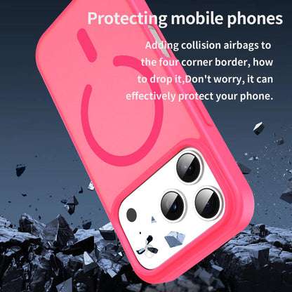 For iPhone 18 Pro Fanying Series PC Hybrid TPU Translucent Frosted MagSafe Phone Case - Rose Red - EDA009920502E