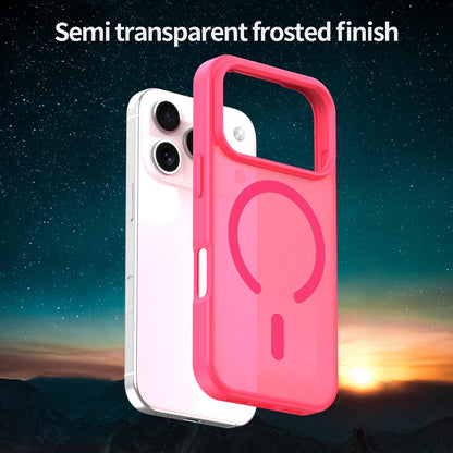 For iPhone 18 Pro Fanying Series PC Hybrid TPU Translucent Frosted MagSafe Phone Case - Rose Red - EDA009920502E