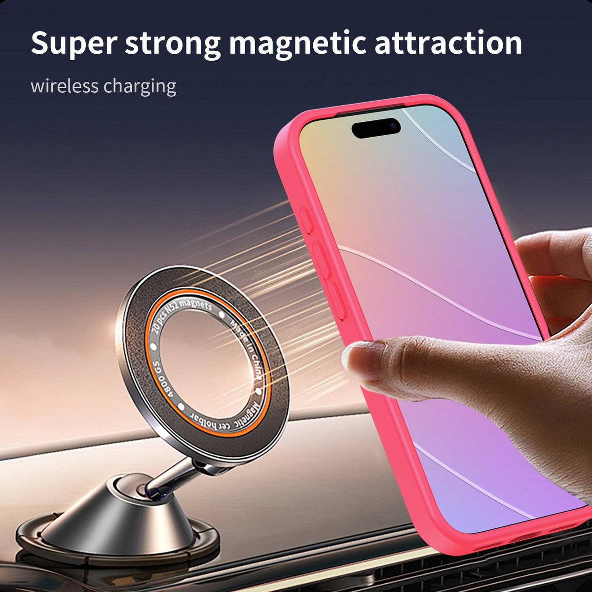 For iPhone 18 Pro Fanying Series PC Hybrid TPU Translucent Frosted MagSafe Phone Case - Rose Red - EDA009920502E