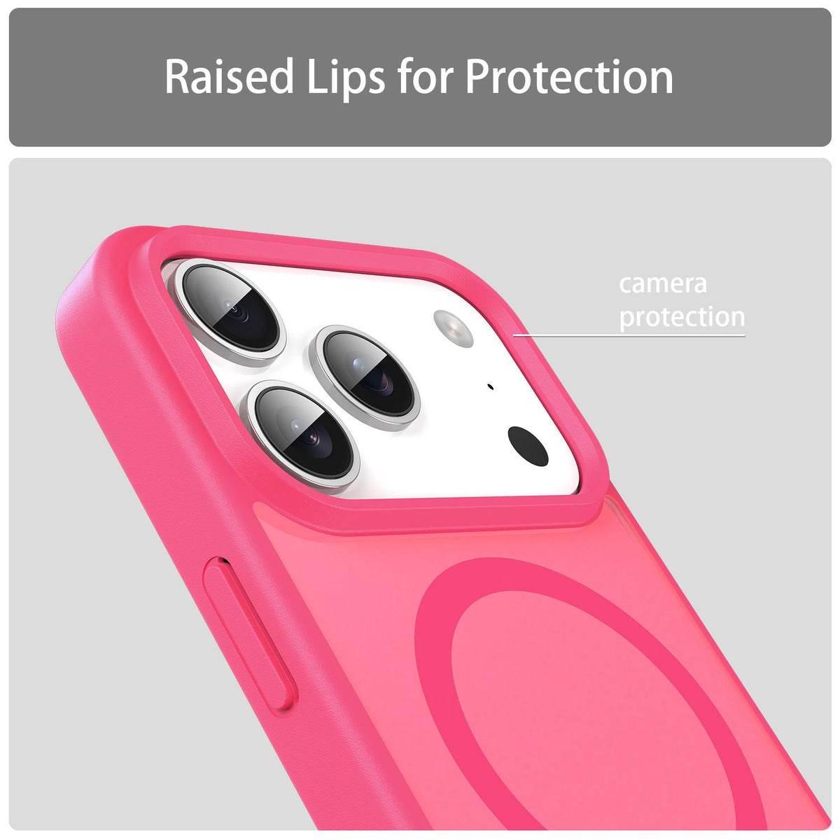 For iPhone 18 Pro Fanying Series PC Hybrid TPU Translucent Frosted MagSafe Phone Case - Rose Red - EDA009920502E