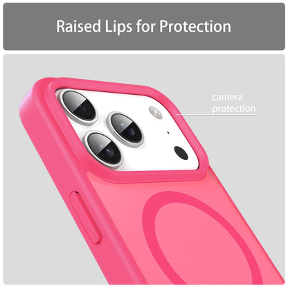 For iPhone 18 Pro Fanying Series PC Hybrid TPU Translucent Frosted MagSafe Phone Case - Rose Red - EDA009920502E