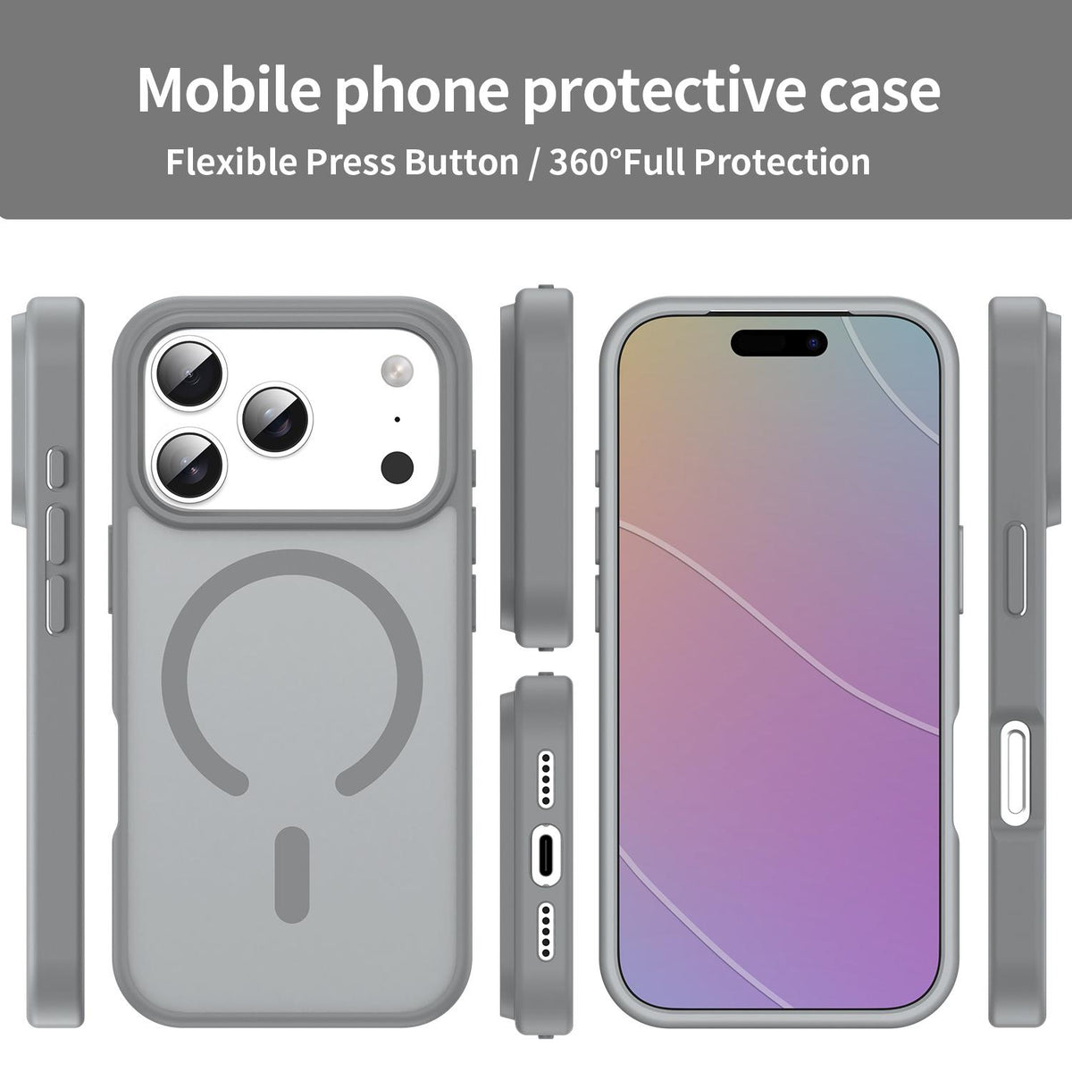 For iPhone 18 Pro Fanying Series PC Hybrid TPU Translucent Frosted MagSafe Phone Case - Silver Grey - EDA009920502F