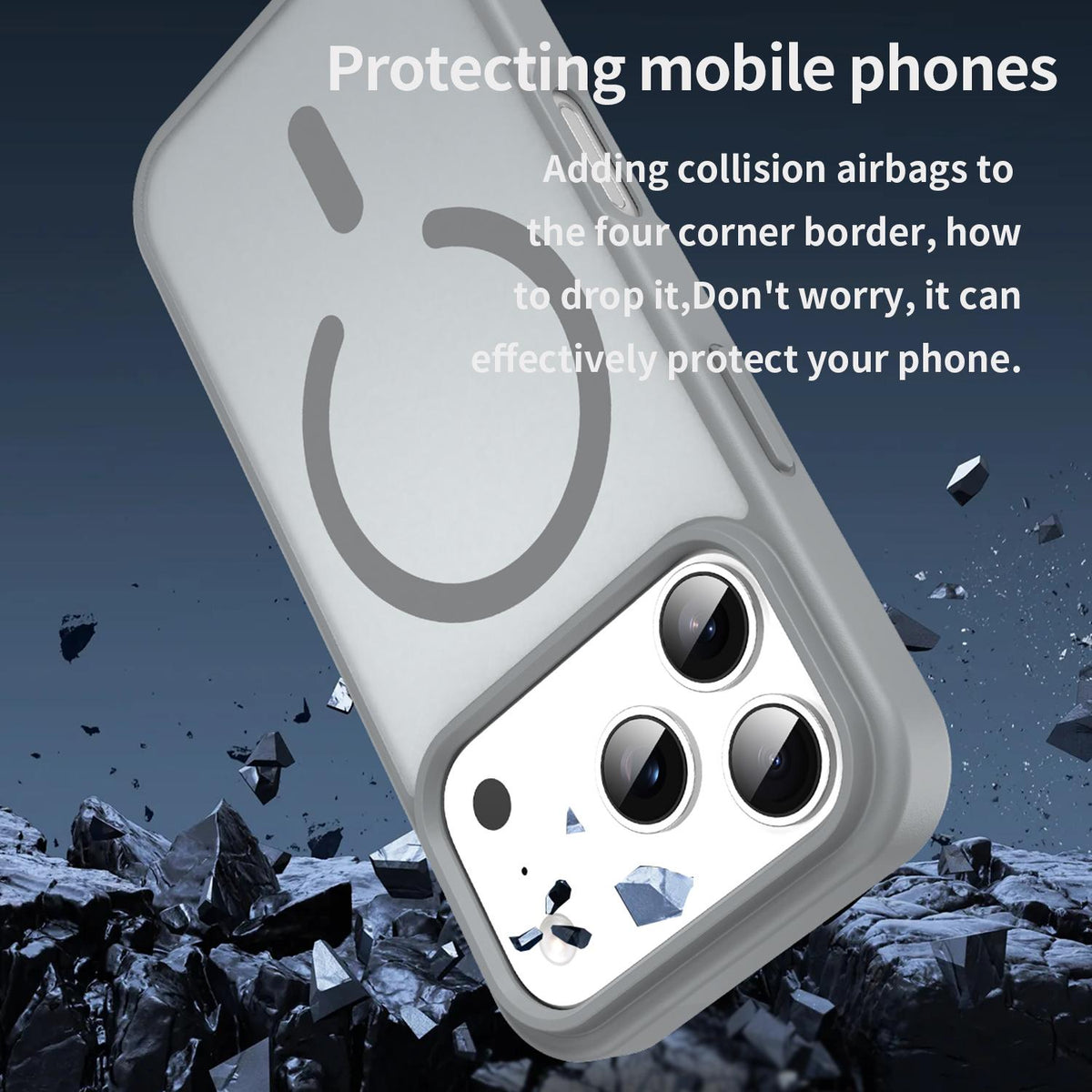 For iPhone 18 Pro Fanying Series PC Hybrid TPU Translucent Frosted MagSafe Phone Case - Silver Grey - EDA009920502F