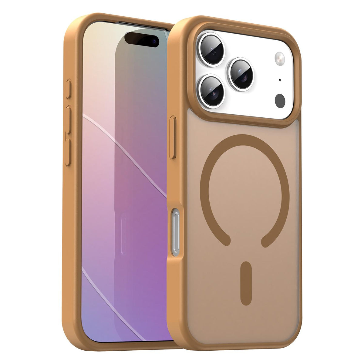 For iPhone 18 Pro Fanying Series PC Hybrid TPU Translucent Frosted MagSafe Phone Case - Desert Gold - EDA009920502G