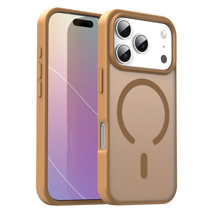 For iPhone 18 Pro Fanying Series PC Hybrid TPU Translucent Frosted MagSafe Phone Case - Desert Gold - EDA009920502G