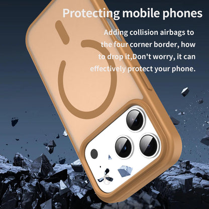 For iPhone 18 Pro Fanying Series PC Hybrid TPU Translucent Frosted MagSafe Phone Case - Desert Gold - EDA009920502G