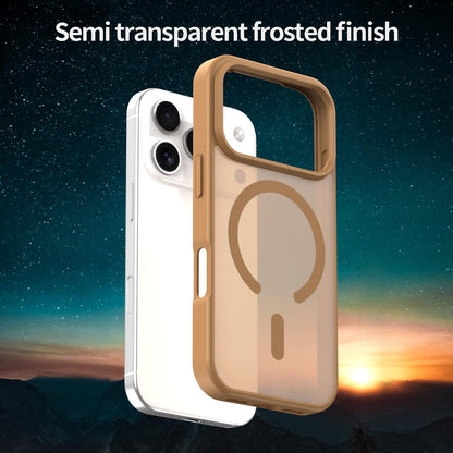 For iPhone 18 Pro Fanying Series PC Hybrid TPU Translucent Frosted MagSafe Phone Case - Desert Gold - EDA009920502G