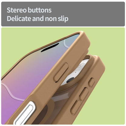 For iPhone 18 Pro Fanying Series PC Hybrid TPU Translucent Frosted MagSafe Phone Case - Desert Gold - EDA009920502G
