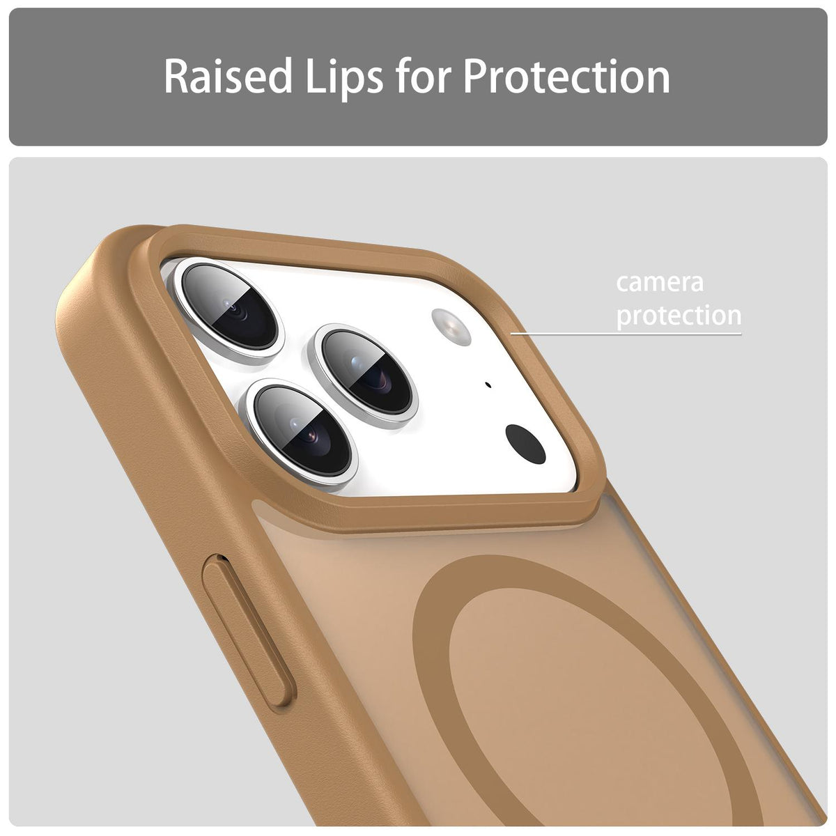 For iPhone 18 Pro Fanying Series PC Hybrid TPU Translucent Frosted MagSafe Phone Case - Desert Gold - EDA009920502G