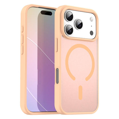 For iPhone 18 Pro Fanying Series PC Hybrid TPU Translucent Frosted MagSafe Phone Case - Rouge Powder - EDA009920502I