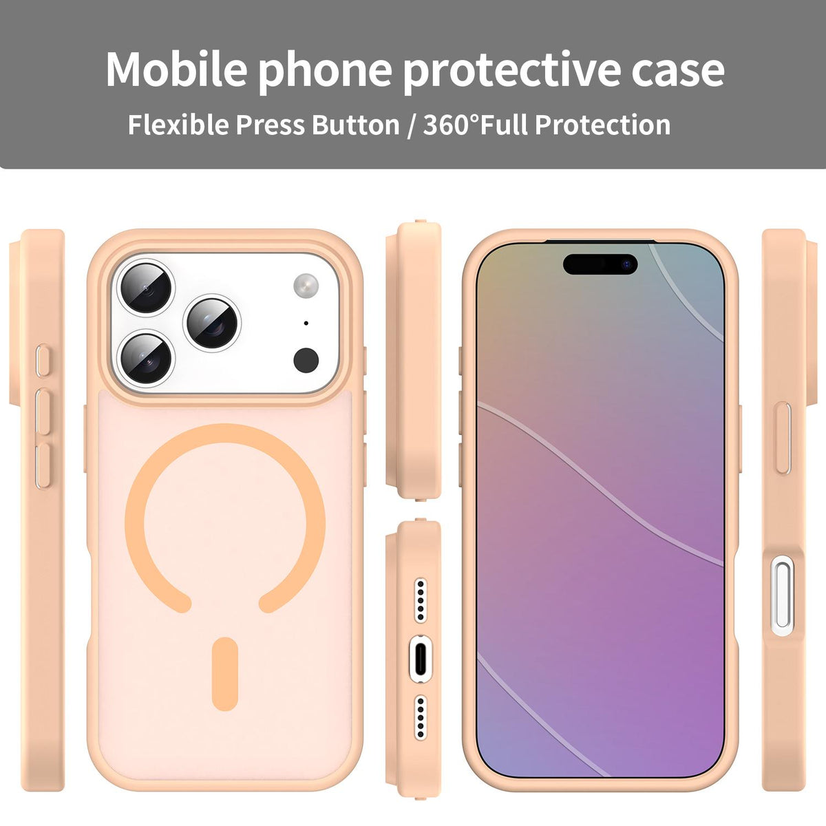 For iPhone 18 Pro Fanying Series PC Hybrid TPU Translucent Frosted MagSafe Phone Case - Rouge Powder - EDA009920502I