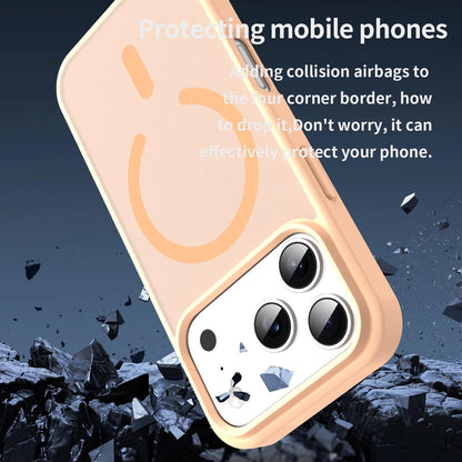 For iPhone 18 Pro Fanying Series PC Hybrid TPU Translucent Frosted MagSafe Phone Case - Rouge Powder - EDA009920502I