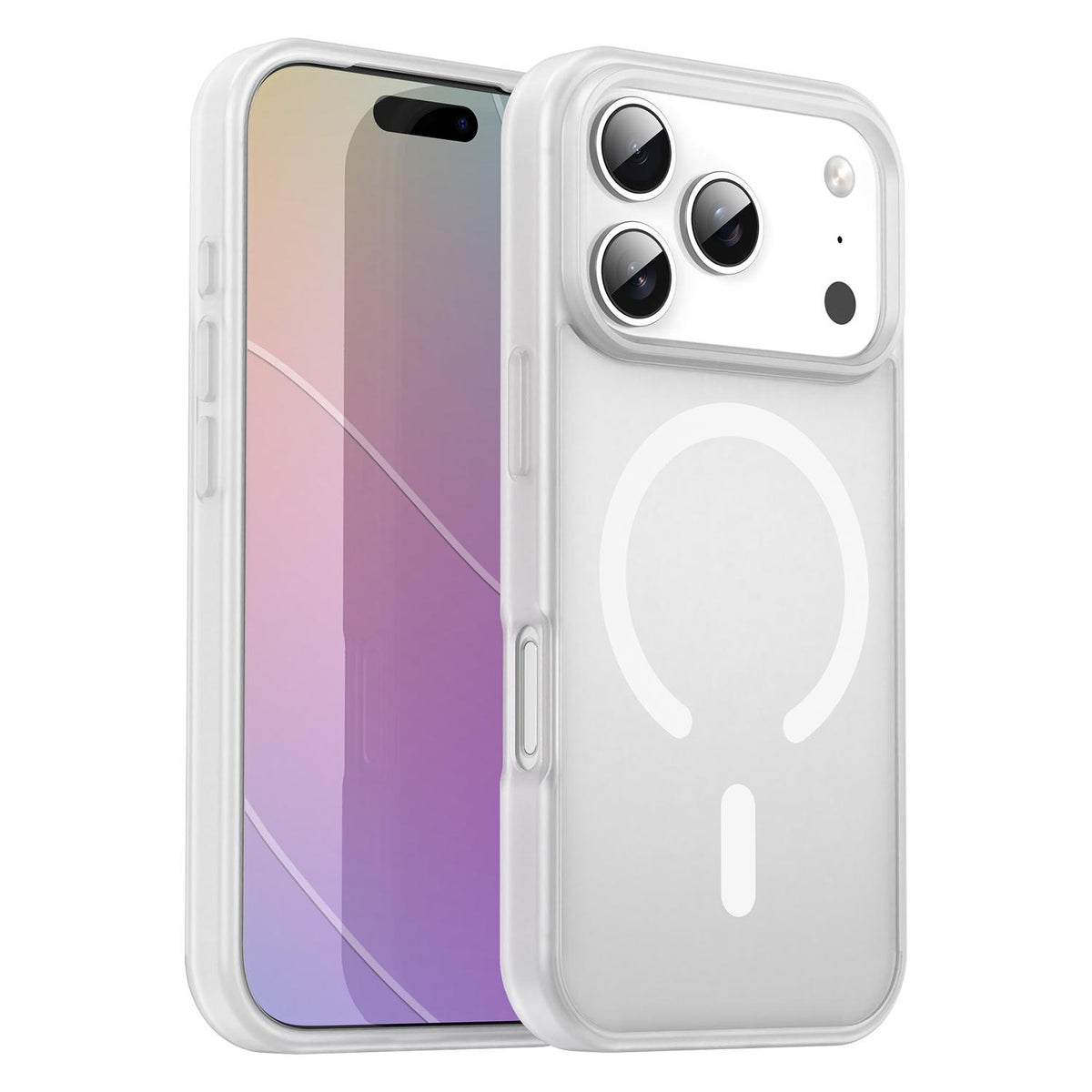For iPhone 18 Pro Fanying Series PC Hybrid TPU Translucent Frosted MagSafe Phone Case - Matte White - EDA009920502J