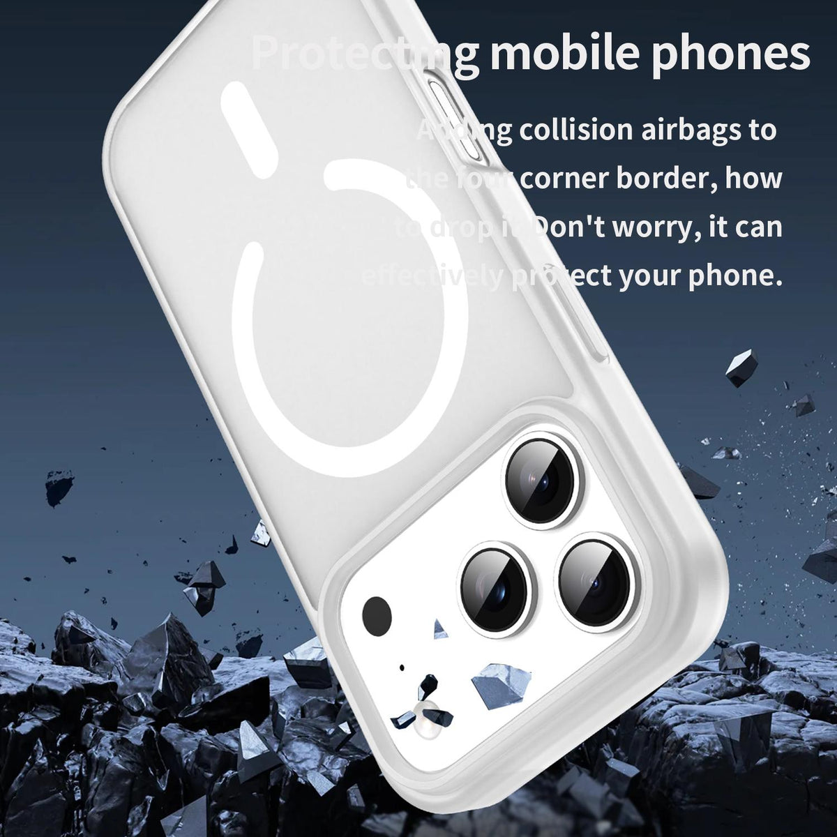 For iPhone 18 Pro Fanying Series PC Hybrid TPU Translucent Frosted MagSafe Phone Case - Matte White - EDA009920502J