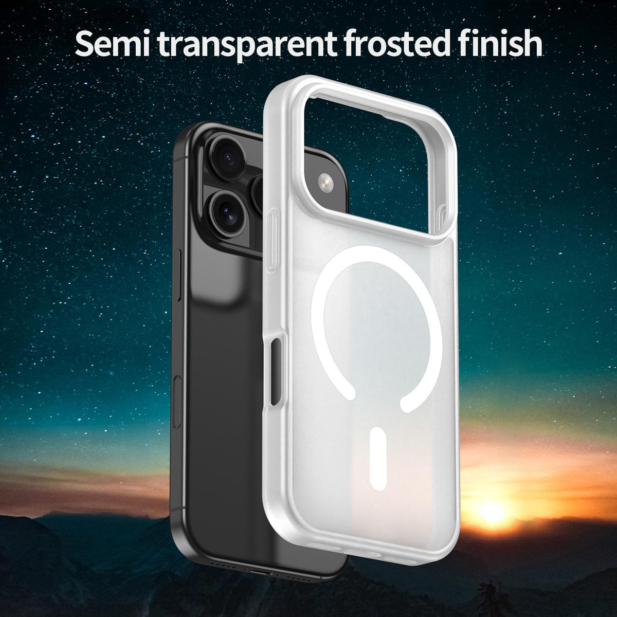 For iPhone 18 Pro Fanying Series PC Hybrid TPU Translucent Frosted MagSafe Phone Case - Matte White - EDA009920502J